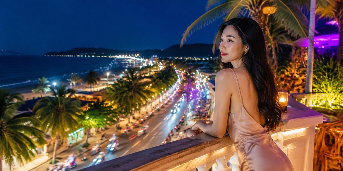Màn đêm Phú Quốc với ánh đèn neon casino lung linh trên điện thoại